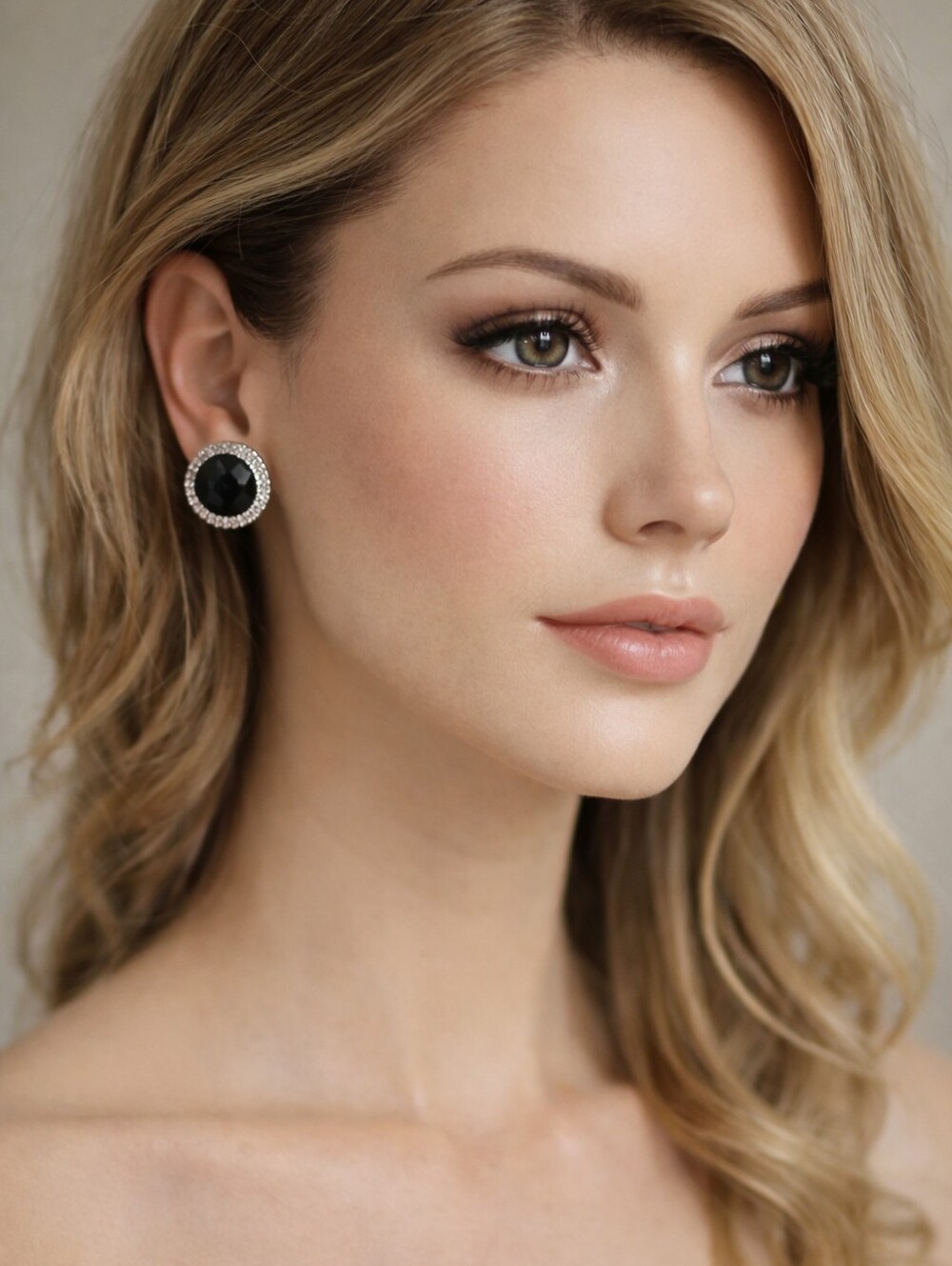 Textured Silver & Black Crystal Clip-On Earrings – Elegant Women Fashion Jewelry